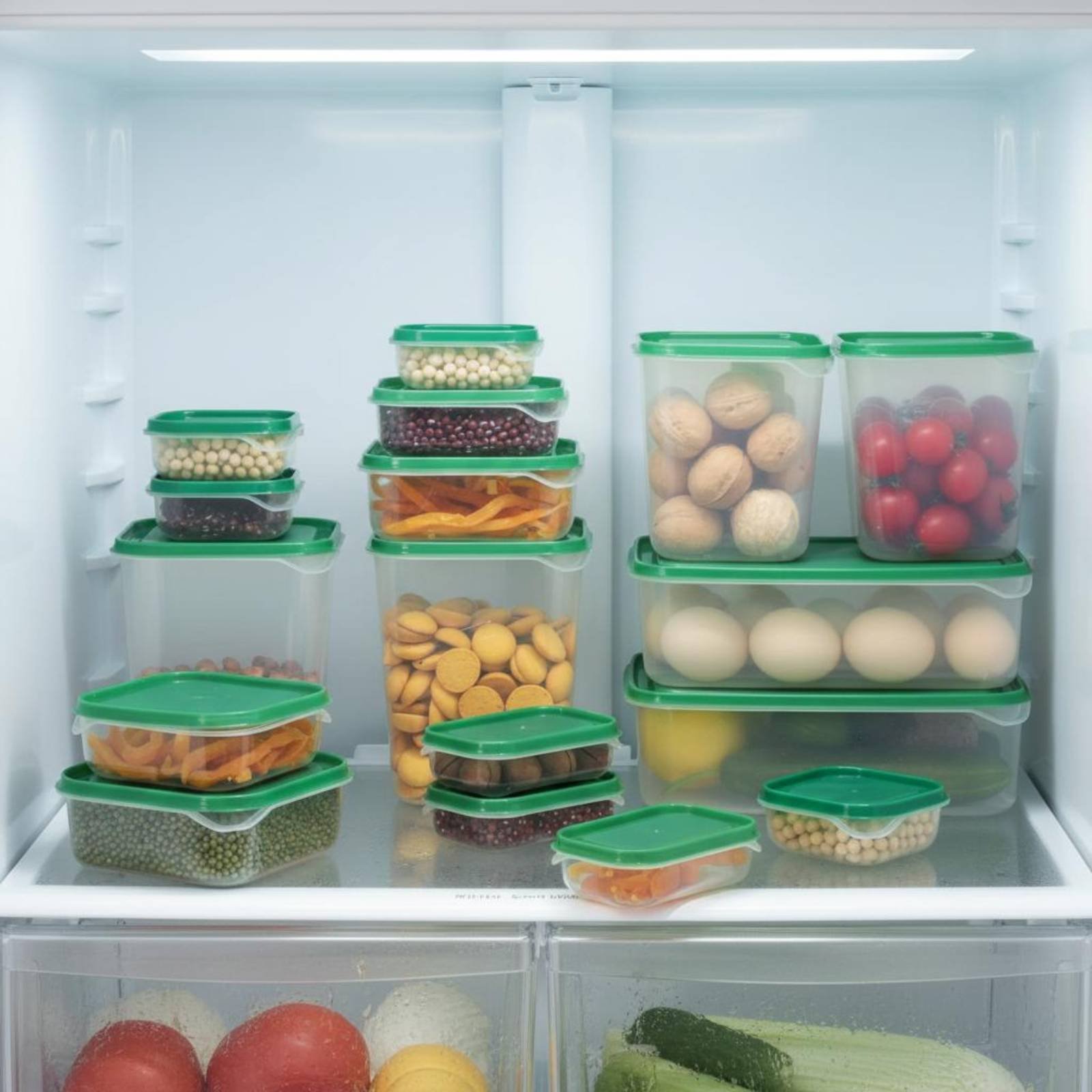 Food Storage With Lids - Set di 17 Contenitori per Frigorifero,