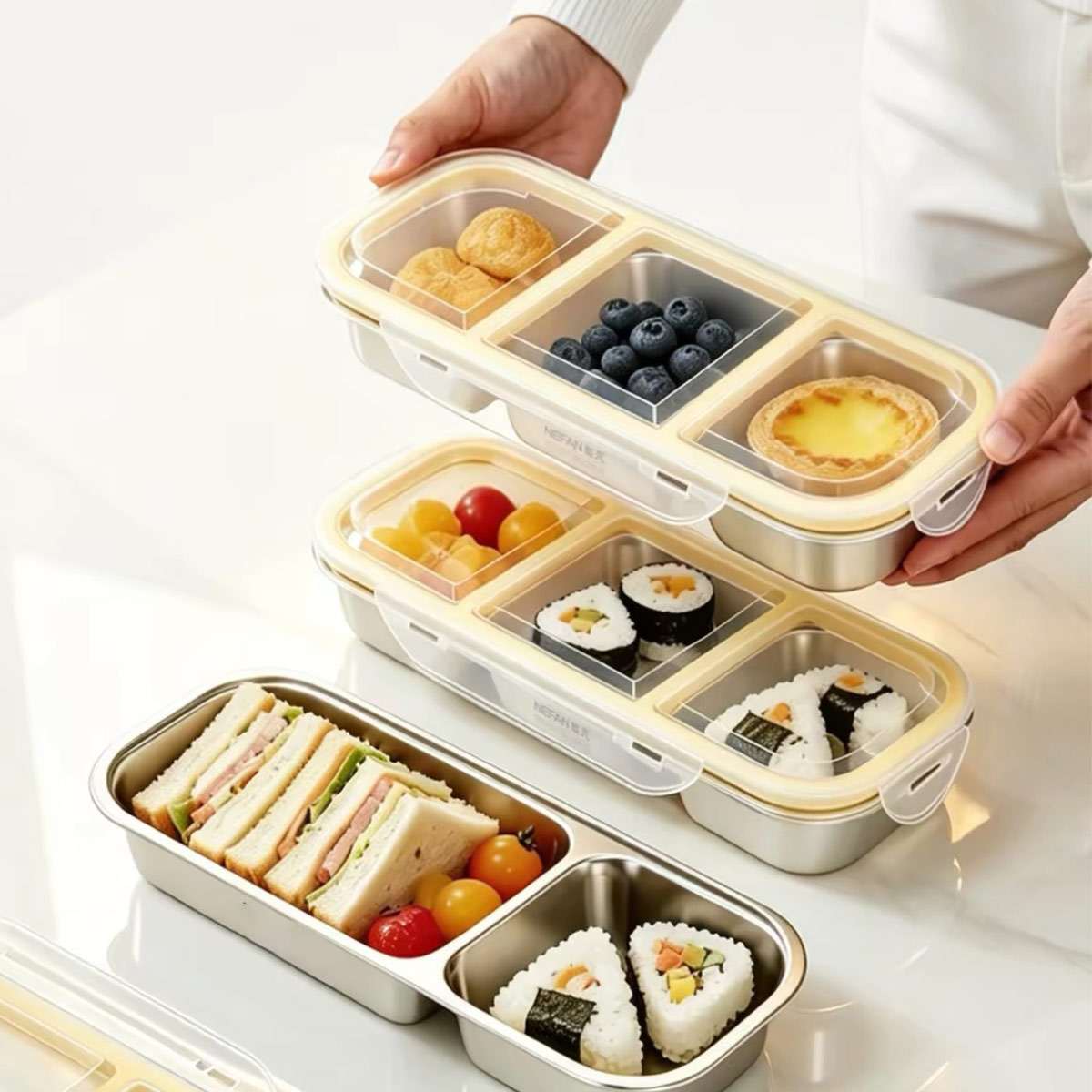 Food Storage Containers B&M - Contenitore per alimenti in acciaio inossidabile