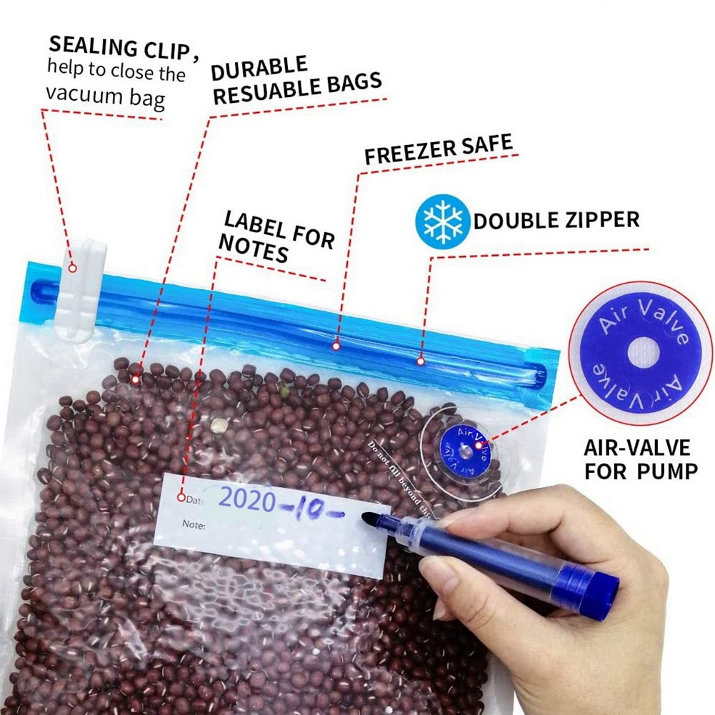 Food Storage Vacuum Pump - Sacchetti Sous Vide HIWS, Confezione da