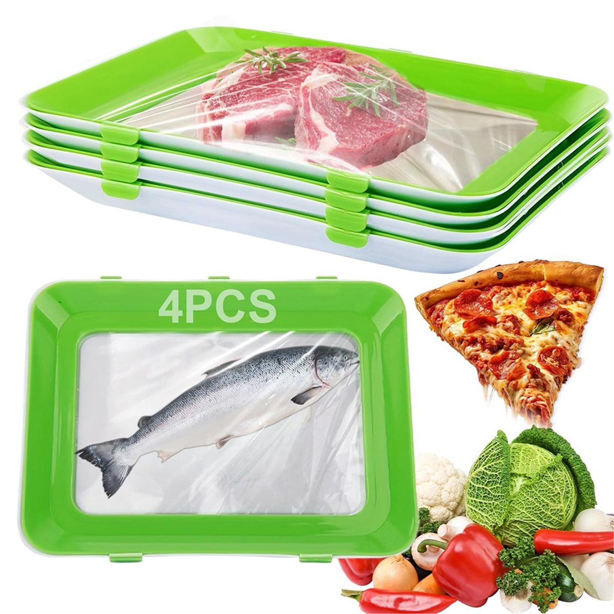 Food Storage Technology - Set di 4 Contenitori Impilabili per