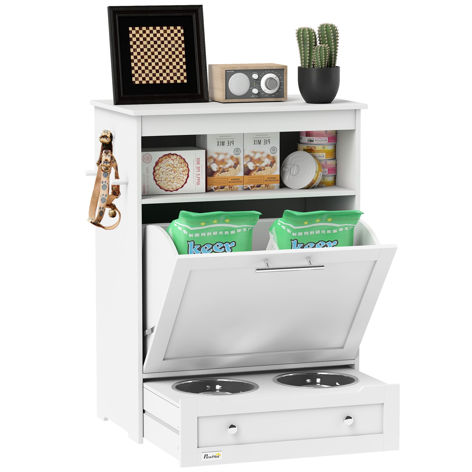 Food Storage Cabinet - Stazione di Alimentazione per Animali Domestici,