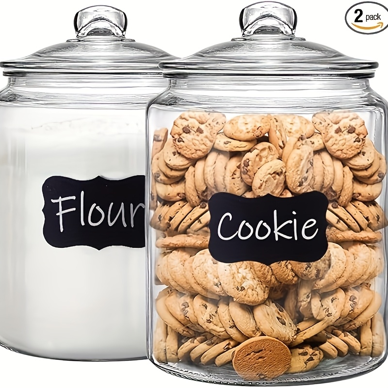 Food Storage Containers Set - 2 barattoli in vetro con coperchio