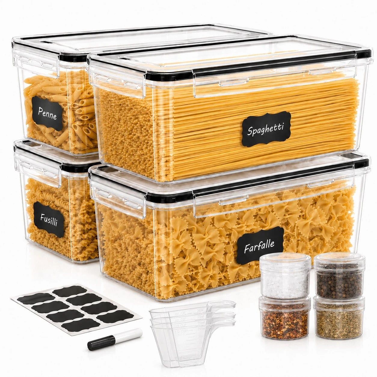 Food Storage In Pantry - Set di Contenitori Ermetici per Alimenti,