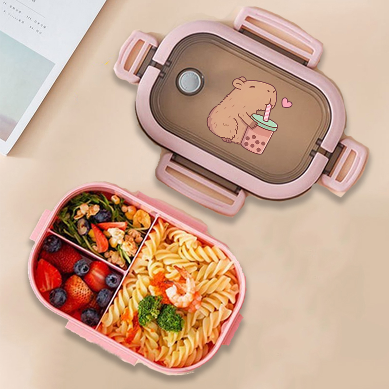 Food Storage Containers Set - Capybara Bento Lunch Box Anime Animali
