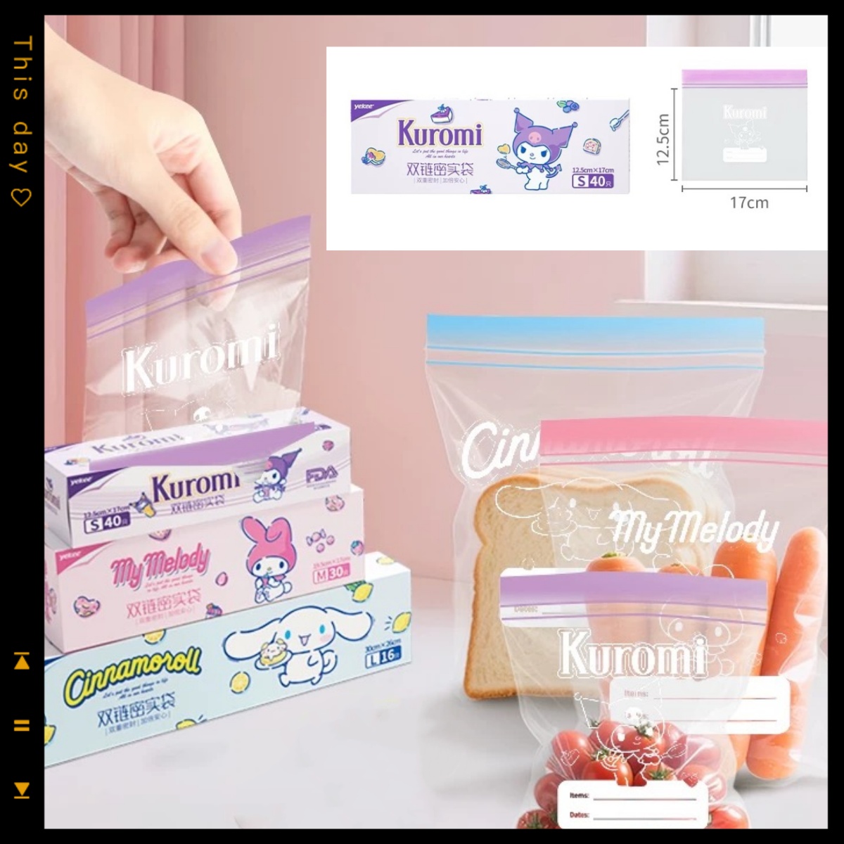Food Storage Roll Bags - Sacchetto sigillato con zip per alimenti,