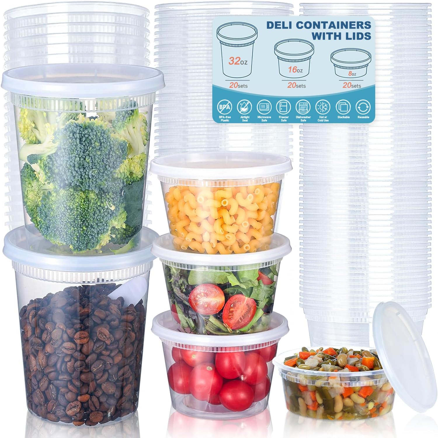 Food Storage Freezer - Contenitori per alimenti Deli da 24