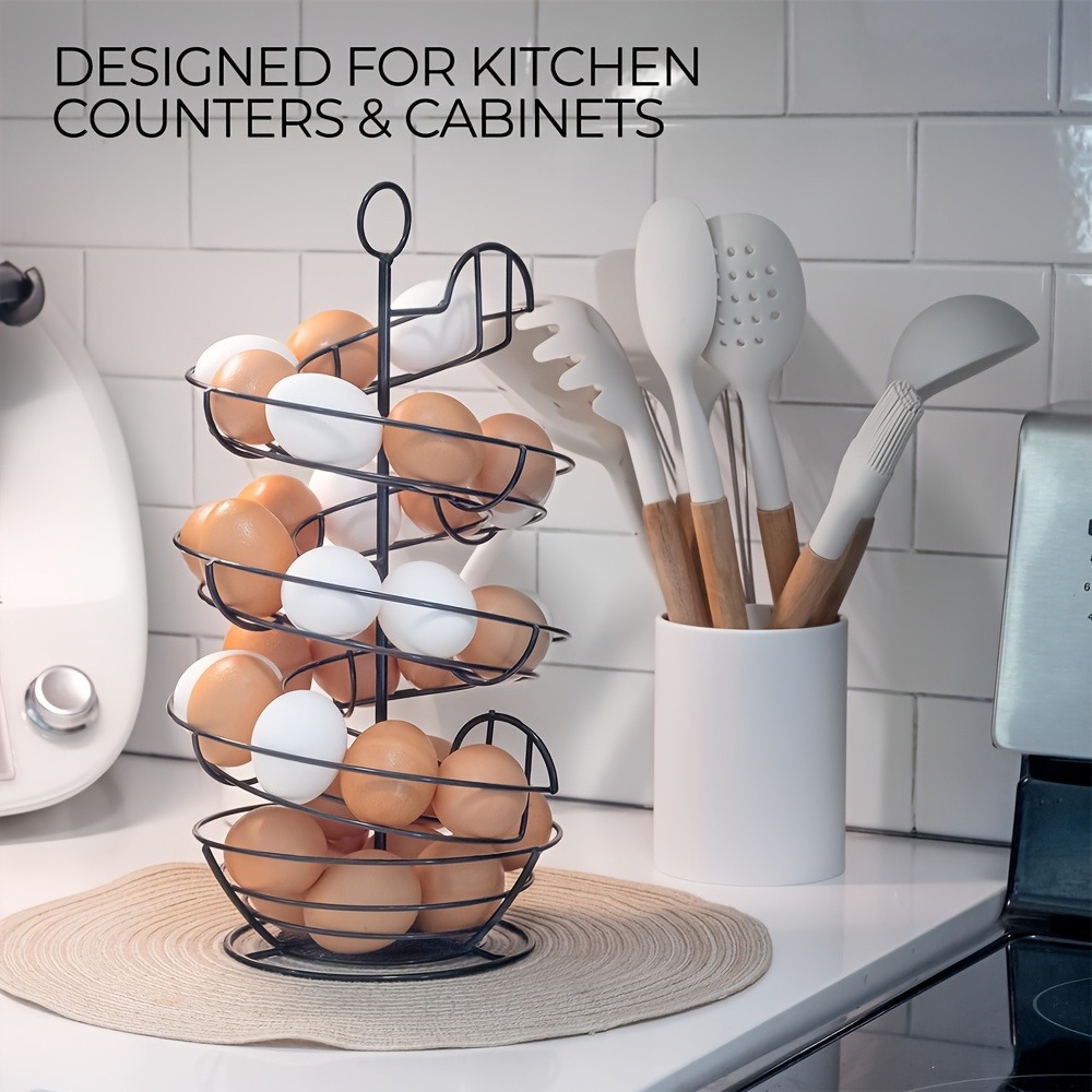Egg Storage Holder - Portauova a Spirale in Filo Metallico,