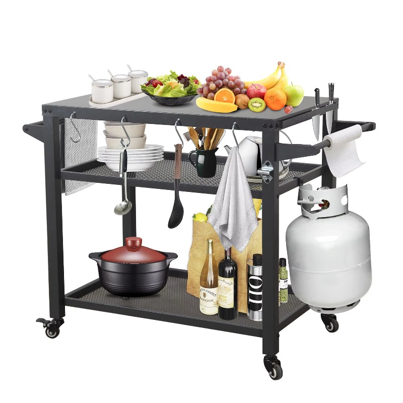 Food Storage With Wheels - Carrello da Cucina BBQ Rimovibile per