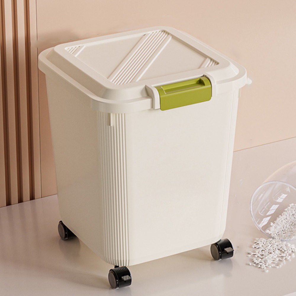 Food Storage With Wheels - Contenitore per Riso Anti-Insetti con Ruote,