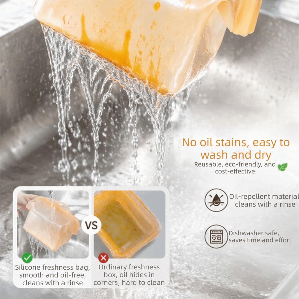 Food Storage Temperature - Sacchetti in Silicone Anti-perdita per Alimenti,