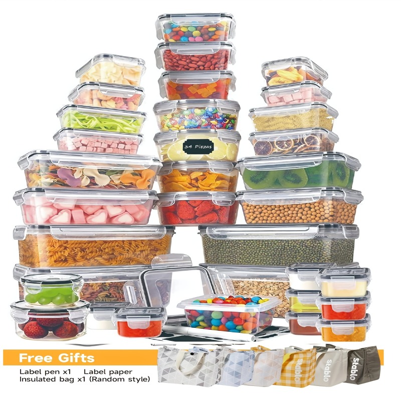Food Storage In Pantry - Set di 48 Contenitori per Alimenti