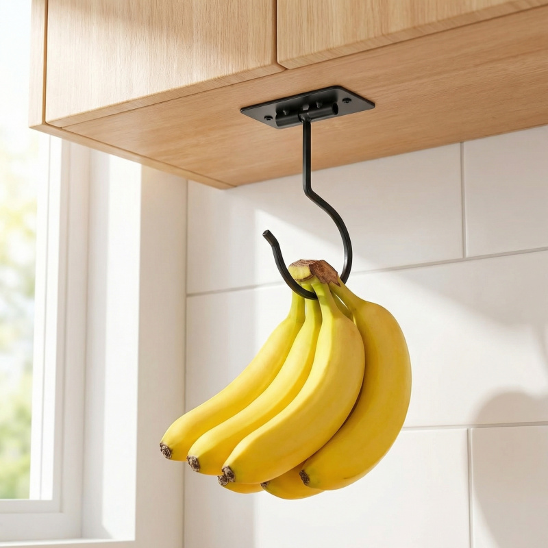 Food Storage Cabinet - Gancio a banana autoadesivo in metallo