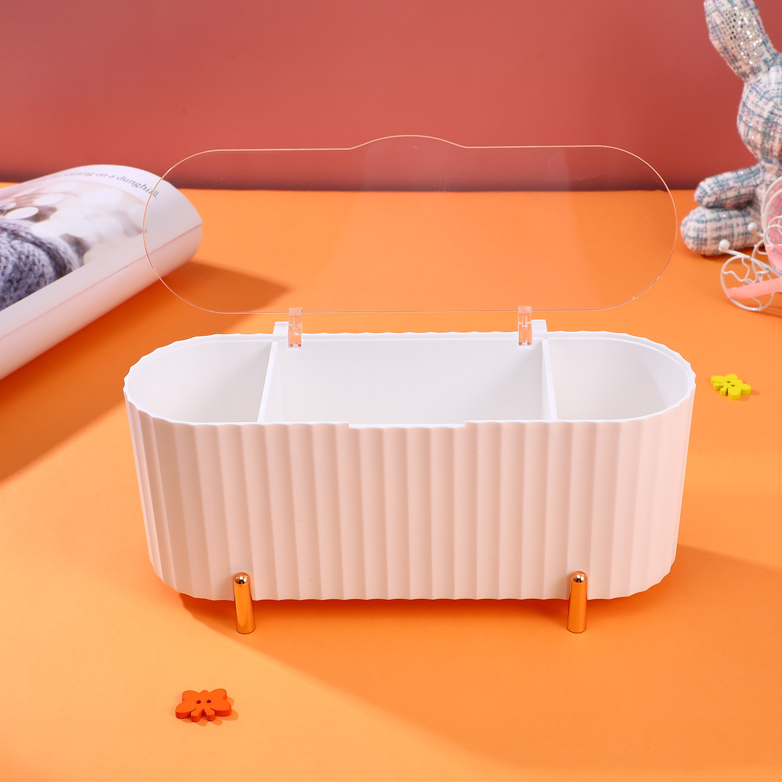 Egg Storage Holder - 2 scatole portaoggetti con 3 scomparti,