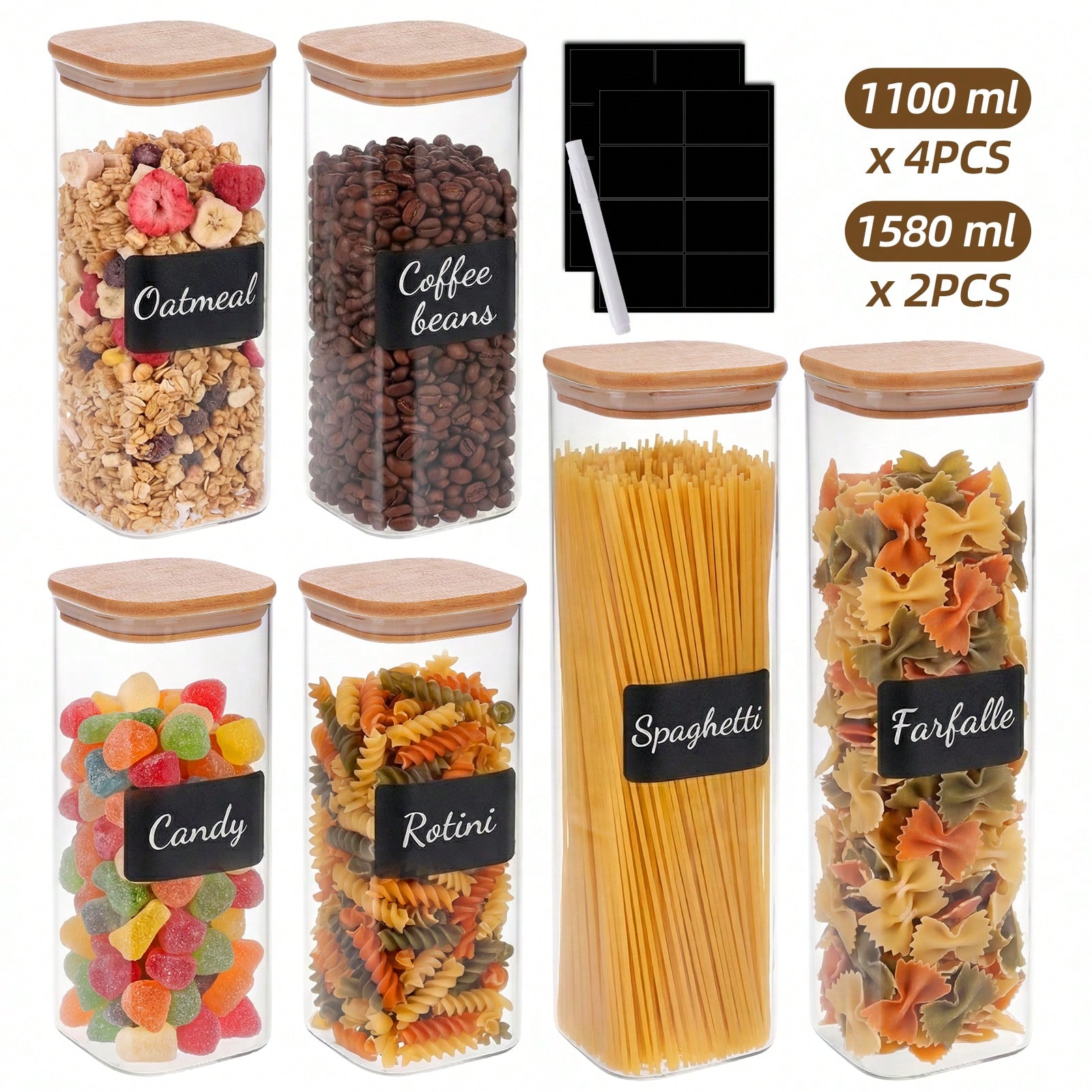 6/12 contenitori in vetro per  - Food Storage In Pantry recensione e prezzo