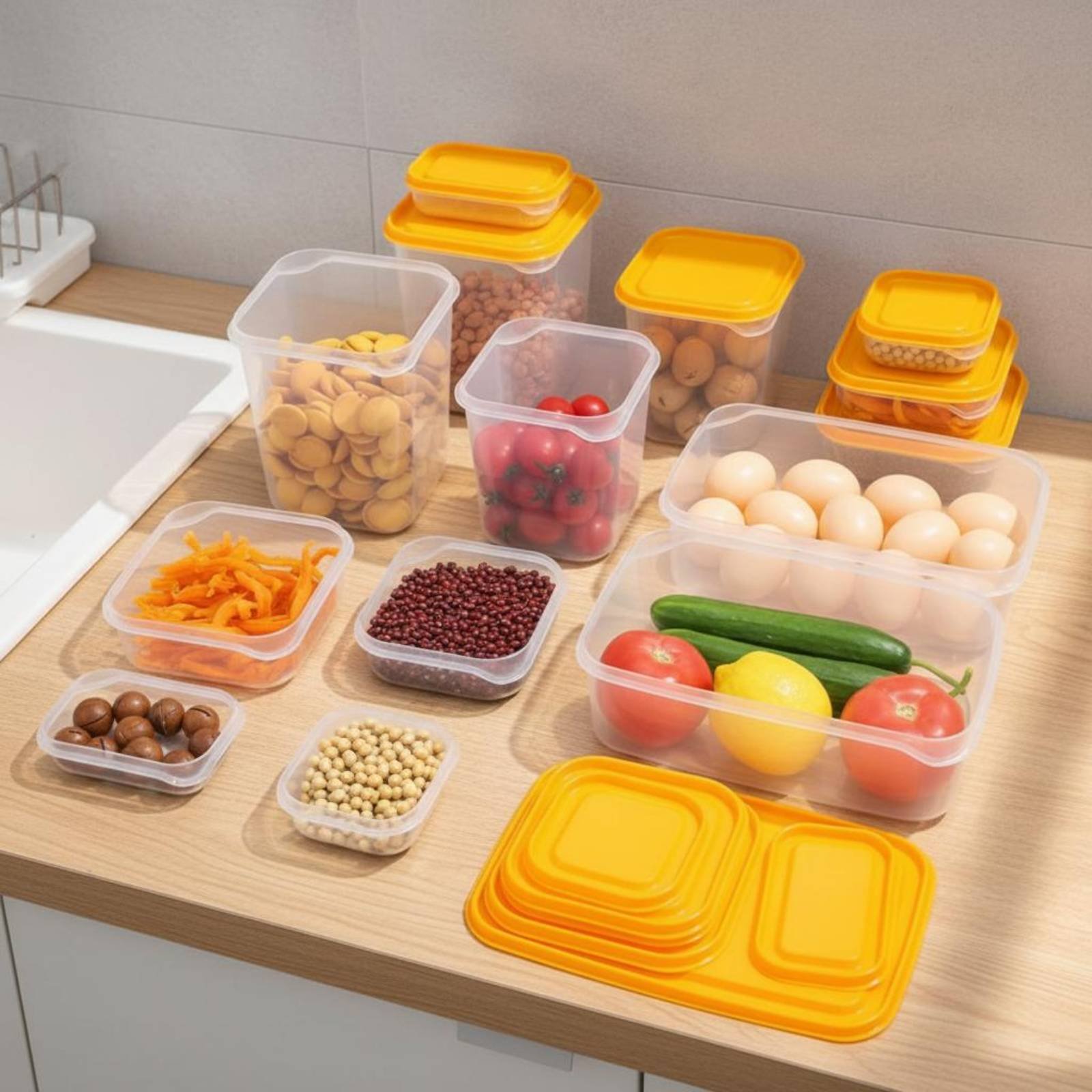 Set di 17 Contenitori per Frig - Food Storage With Lids recensione e prezzo