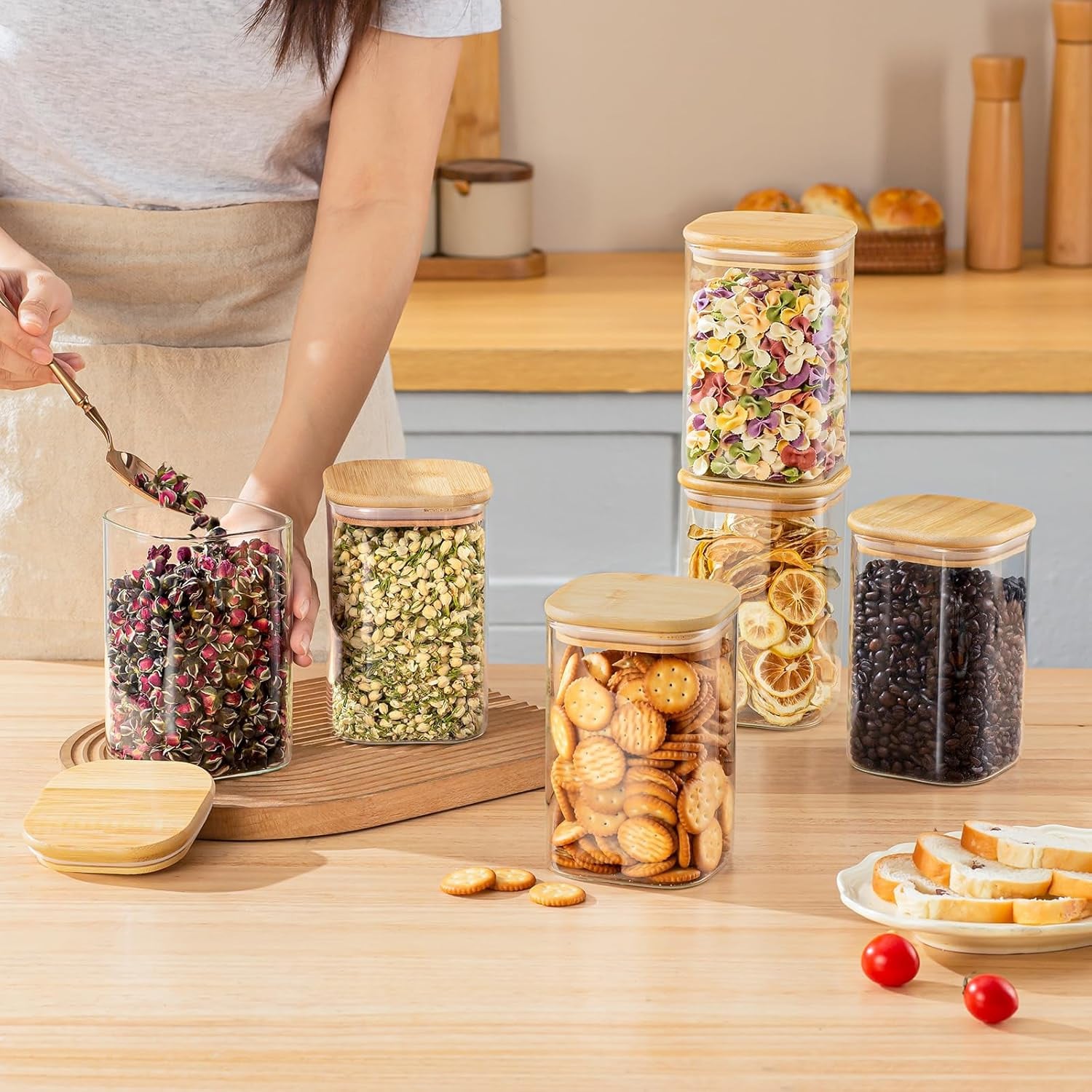 Set di 6 Barattoli in Vetro pe - Food Storage In Pantry recensione e prezzo