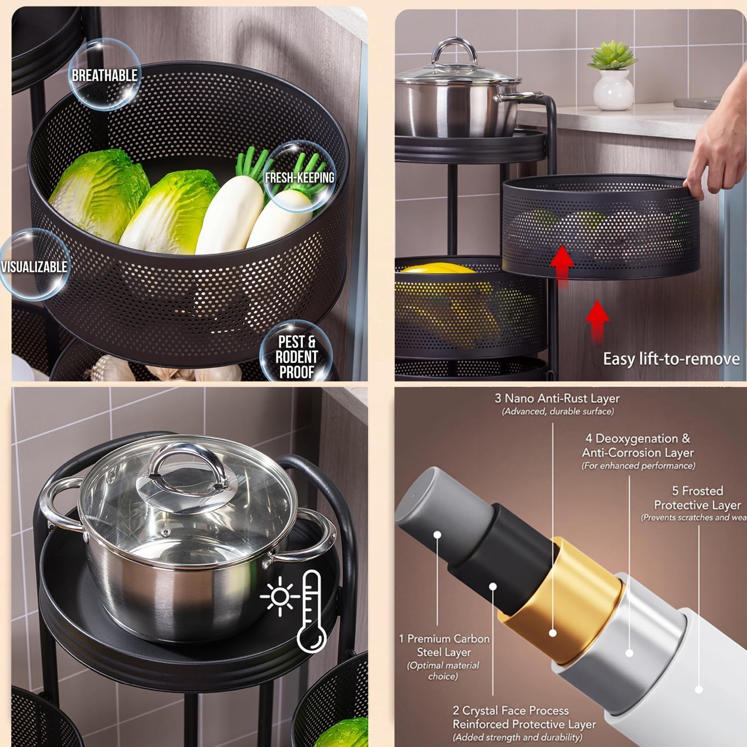 Scaffale da Cucina Girevole a  - Food Storage With Wheels recensione e prezzo